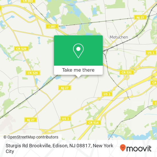 Sturgis Rd Brookville, Edison, NJ 08817 map
