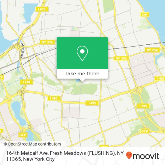 164th Metcalf Ave, Fresh Meadows (FLUSHING), NY 11365 map
