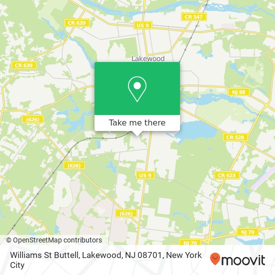 Mapa de Williams St Buttell, Lakewood, NJ 08701