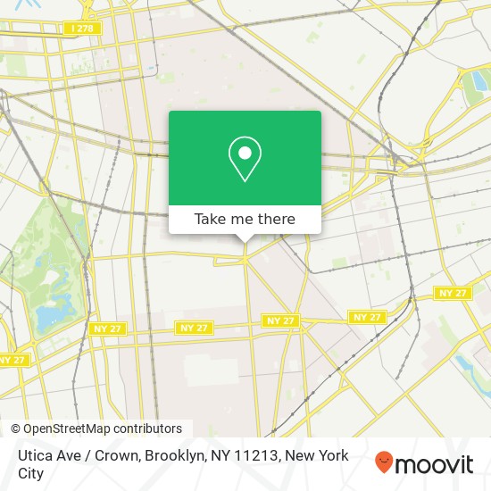 Mapa de Utica Ave / Crown, Brooklyn, NY 11213