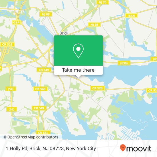 Mapa de 1 Holly Rd, Brick, NJ 08723