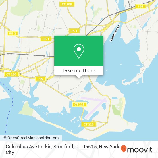 Mapa de Columbus Ave Larkin, Stratford, CT 06615
