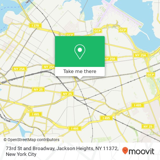 Mapa de 73rd St and Broadway, Jackson Heights, NY 11372