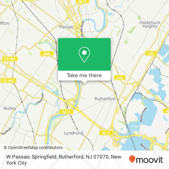 W Passaic Springfield, Rutherford, NJ 07070 map