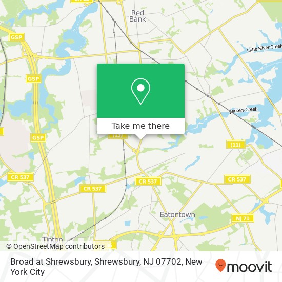 Mapa de Broad at Shrewsbury, Shrewsbury, NJ 07702