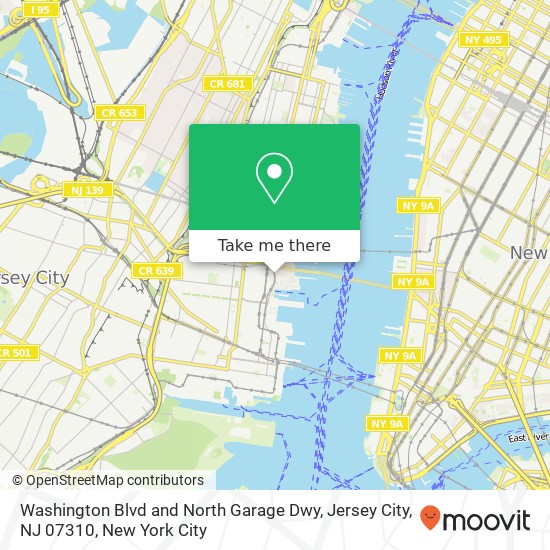 Washington Blvd and North Garage Dwy, Jersey City, NJ 07310 map