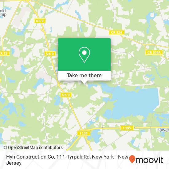 Mapa de Hyh Construction Co, 111 Tyrpak Rd