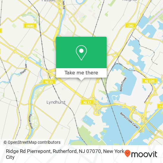 Ridge Rd Pierrepont, Rutherford, NJ 07070 map