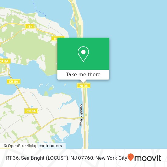 Mapa de RT-36, Sea Bright (LOCUST), NJ 07760