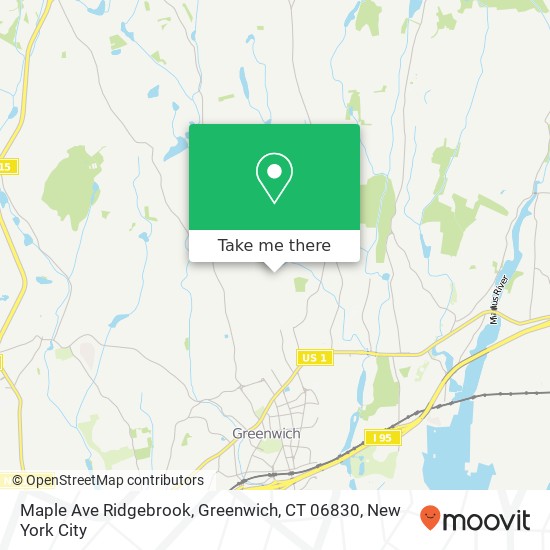 Mapa de Maple Ave Ridgebrook, Greenwich, CT 06830