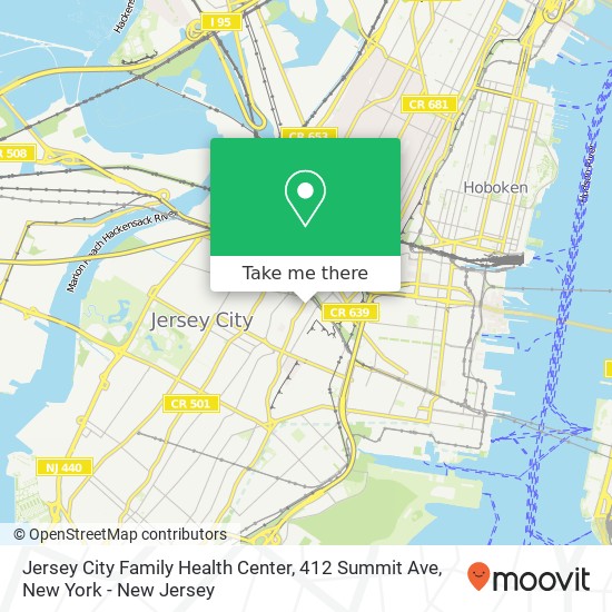 Mapa de Jersey City Family Health Center, 412 Summit Ave