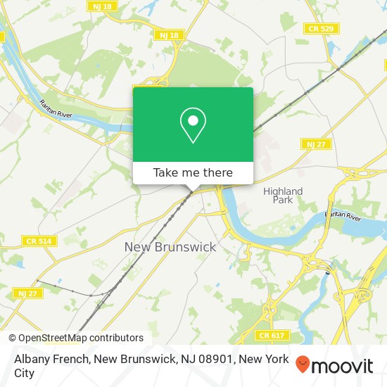 Mapa de Albany French, New Brunswick, NJ 08901