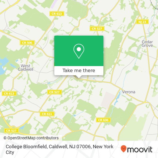 College Bloomfield, Caldwell, NJ 07006 map