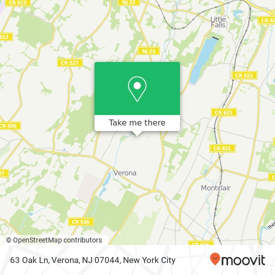 63 Oak Ln, Verona, NJ 07044 map