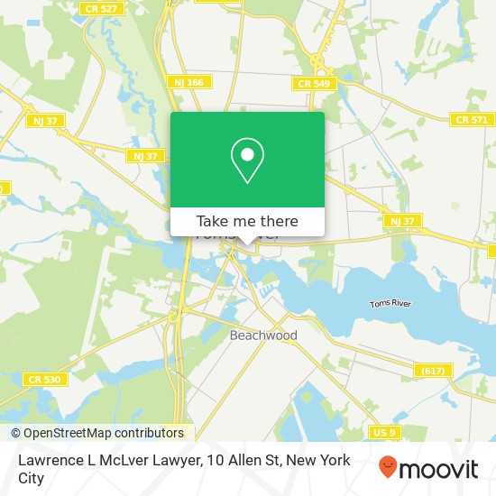 Lawrence L McLver Lawyer, 10 Allen St map