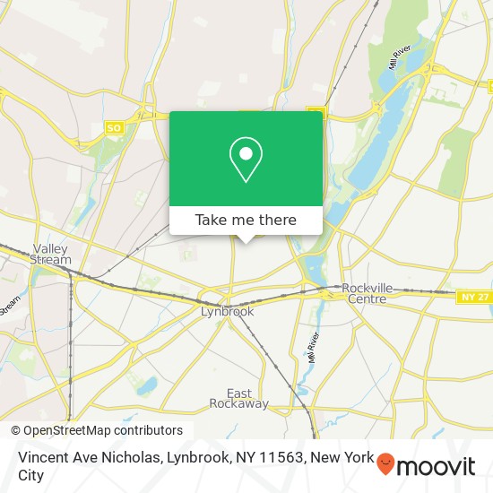 Mapa de Vincent Ave Nicholas, Lynbrook, NY 11563