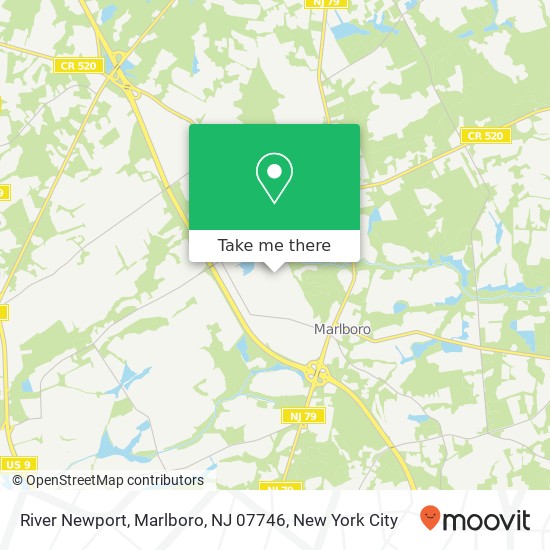 Mapa de River Newport, Marlboro, NJ 07746