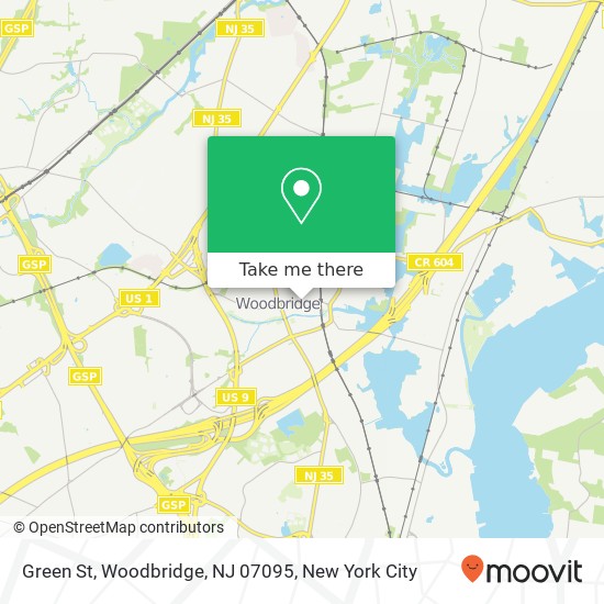 Mapa de Green St, Woodbridge, NJ 07095