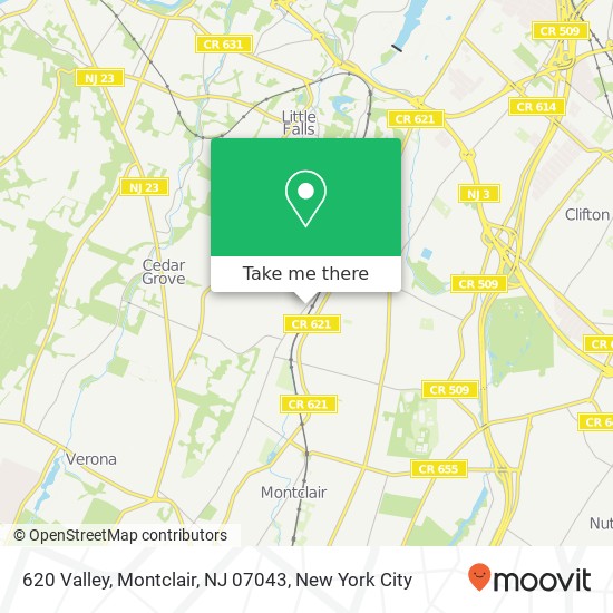 Mapa de 620 Valley, Montclair, NJ 07043