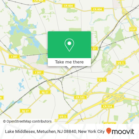 Lake Middlesex, Metuchen, NJ 08840 map