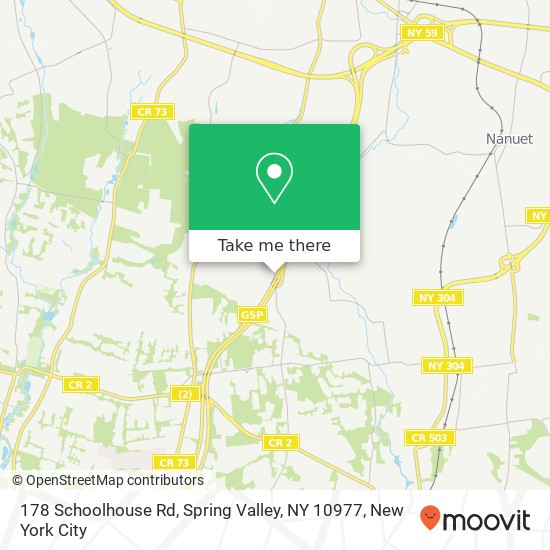 Mapa de 178 Schoolhouse Rd, Spring Valley, NY 10977