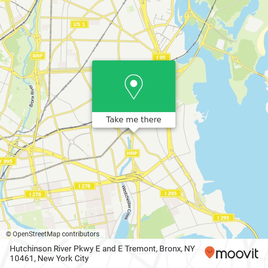 Mapa de Hutchinson River Pkwy E and E Tremont, Bronx, NY 10461