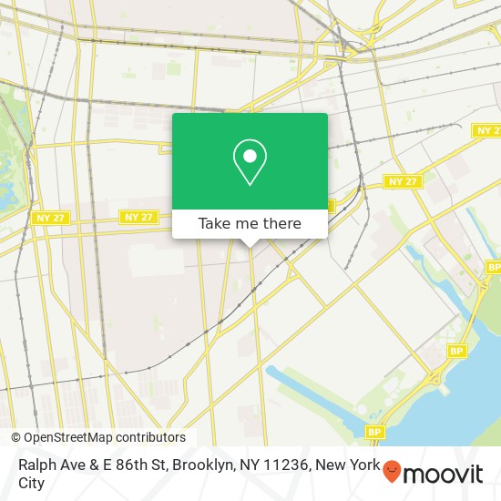 Mapa de Ralph Ave & E 86th St, Brooklyn, NY 11236