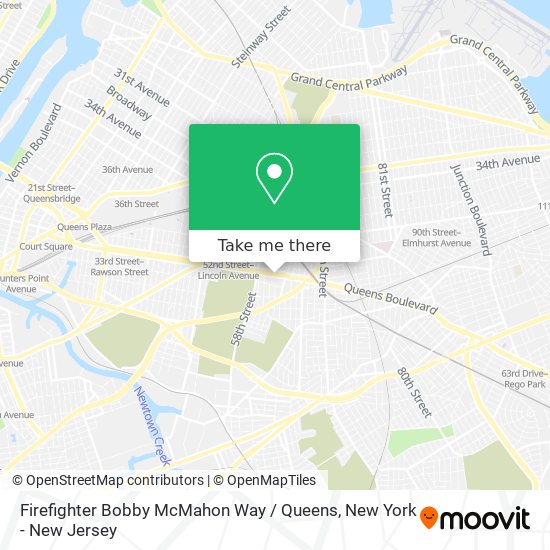 Mapa de Firefighter Bobby McMahon Way / Queens