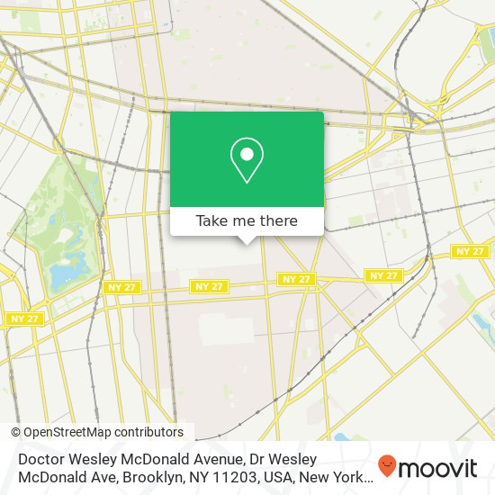 Doctor Wesley McDonald Avenue, Dr Wesley McDonald Ave, Brooklyn, NY 11203, USA map