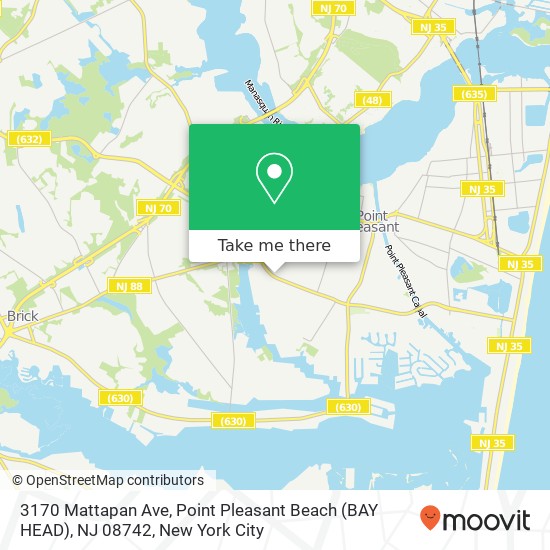 Mapa de 3170 Mattapan Ave, Point Pleasant Beach (BAY HEAD), NJ 08742