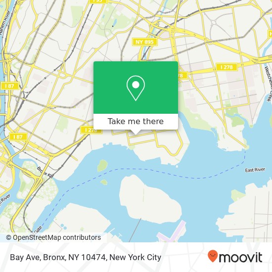 Mapa de Bay Ave, Bronx, NY 10474
