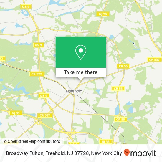 Mapa de Broadway Fulton, Freehold, NJ 07728