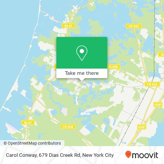 Mapa de Carol Conway, 679 Dias Creek Rd