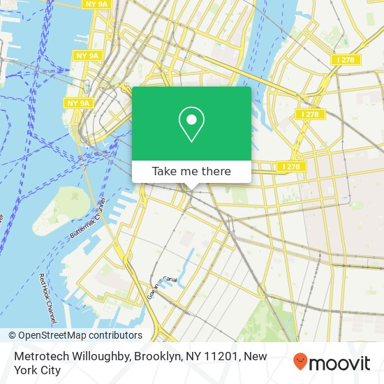 Mapa de Metrotech Willoughby, Brooklyn, NY 11201