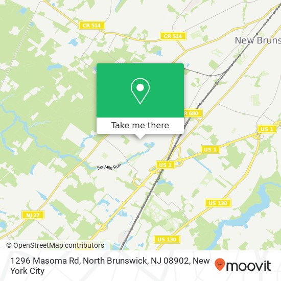 Mapa de 1296 Masoma Rd, North Brunswick, NJ 08902