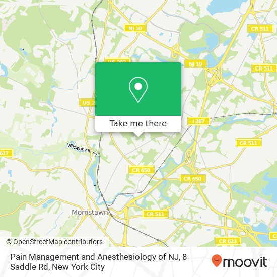 Mapa de Pain Management and Anesthesiology of NJ, 8 Saddle Rd