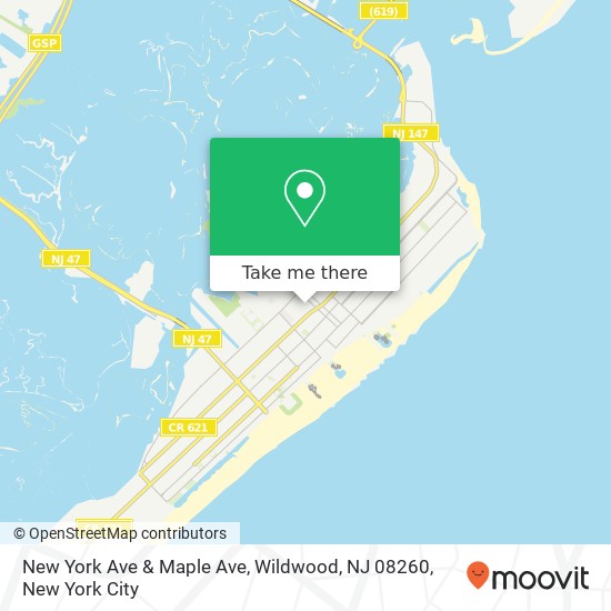 Mapa de New York Ave & Maple Ave, Wildwood, NJ 08260