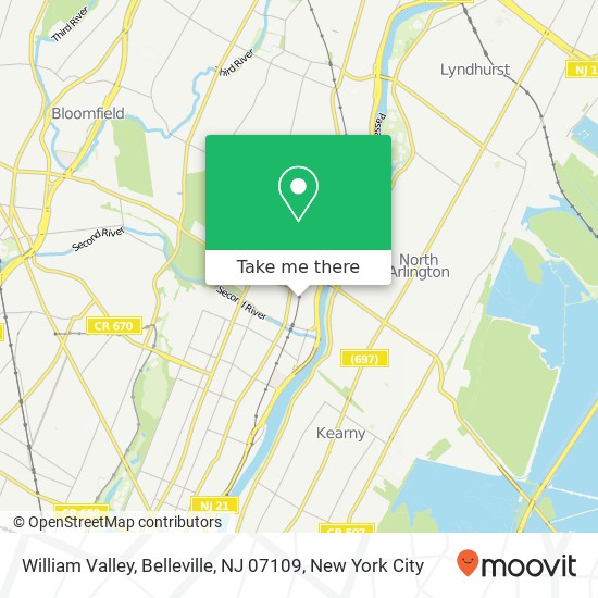 Mapa de William Valley, Belleville, NJ 07109