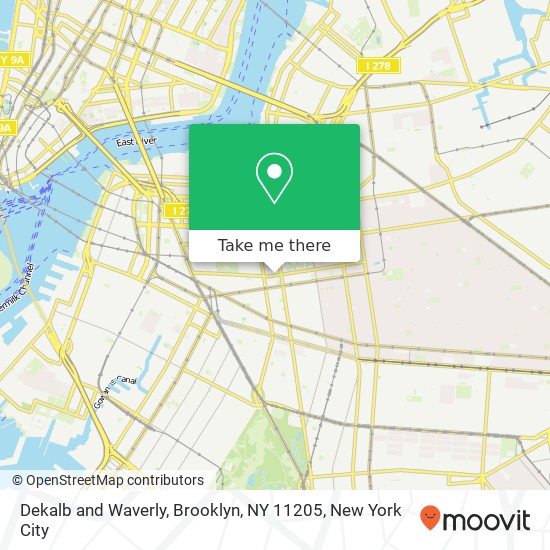 Mapa de Dekalb and Waverly, Brooklyn, NY 11205