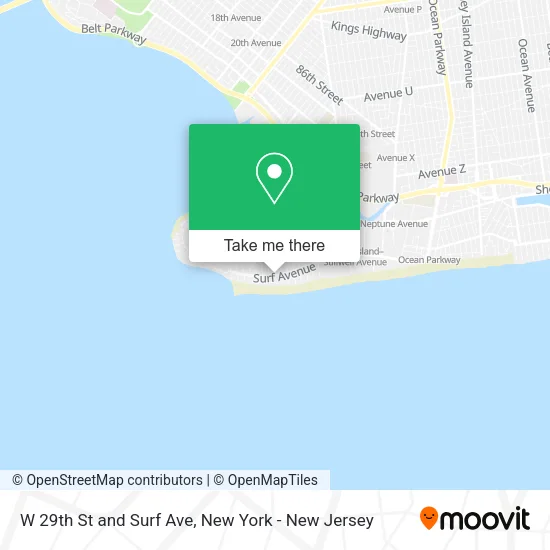 W 29th St and Surf Ave map