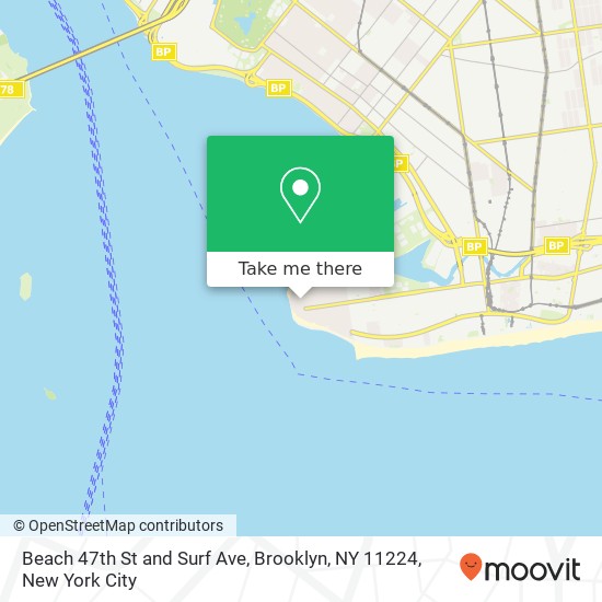Mapa de Beach 47th St and Surf Ave, Brooklyn, NY 11224