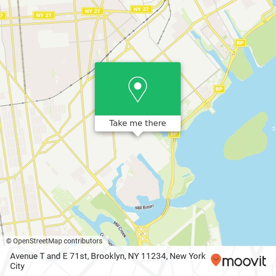 Mapa de Avenue T and E 71st, Brooklyn, NY 11234