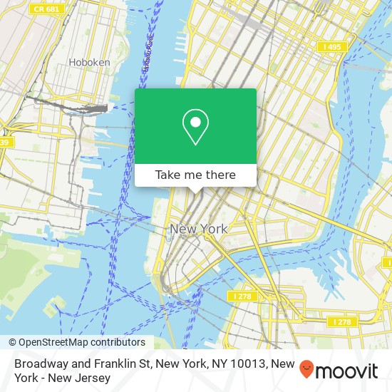 Mapa de Broadway and Franklin St, New York, NY 10013