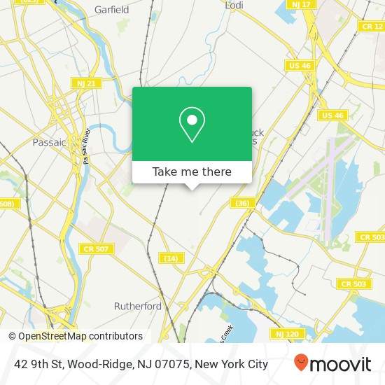 Mapa de 42 9th St, Wood-Ridge, NJ 07075