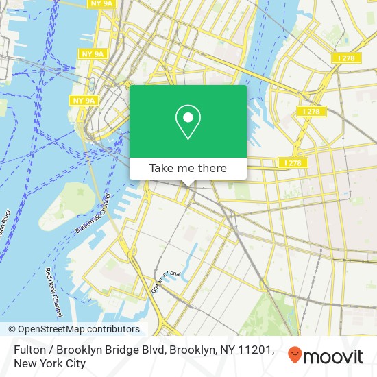 Mapa de Fulton / Brooklyn Bridge Blvd, Brooklyn, NY 11201