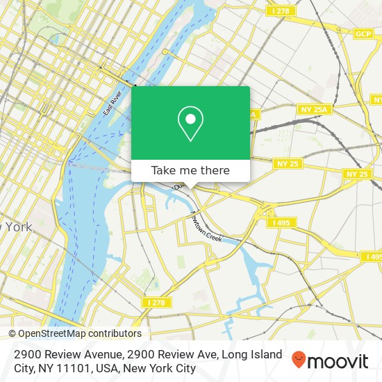 Mapa de 2900 Review Avenue, 2900 Review Ave, Long Island City, NY 11101, USA