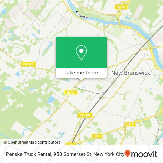 Penske Truck Rental, 950 Somerset St map