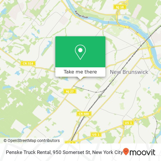 Mapa de Penske Truck Rental, 950 Somerset St