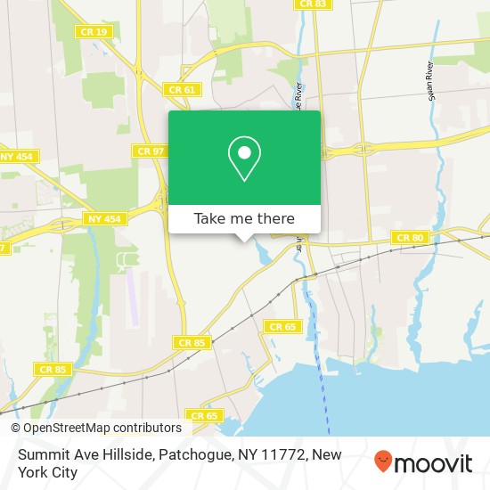 Mapa de Summit Ave Hillside, Patchogue, NY 11772