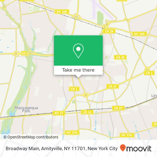 Mapa de Broadway Main, Amityville, NY 11701